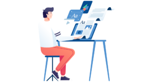 Animation example of content creation. 