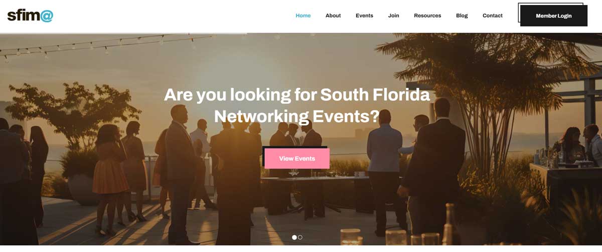 Screenshot of the new SFIMA Wordpress website designed and developed by Zulu Shack Creative using Elementor